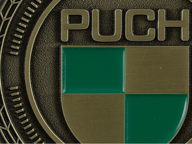 Badge / emblem Puch logo Gold with enamel 47mm RealMetal product